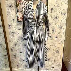 Felicity & Coco XS Striped Black and White Wrap Dress